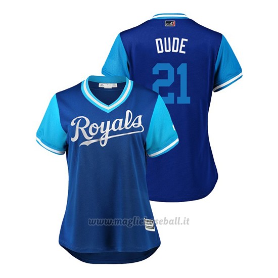Maglia Baseball Donna Kansas City Royals Lucas Duda 2018 Llws Players Weekend Dude Royal
